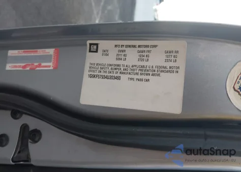 2004 Cadillac Deville Dts из США, поврежденный, VIN 1G6KF57934U203460